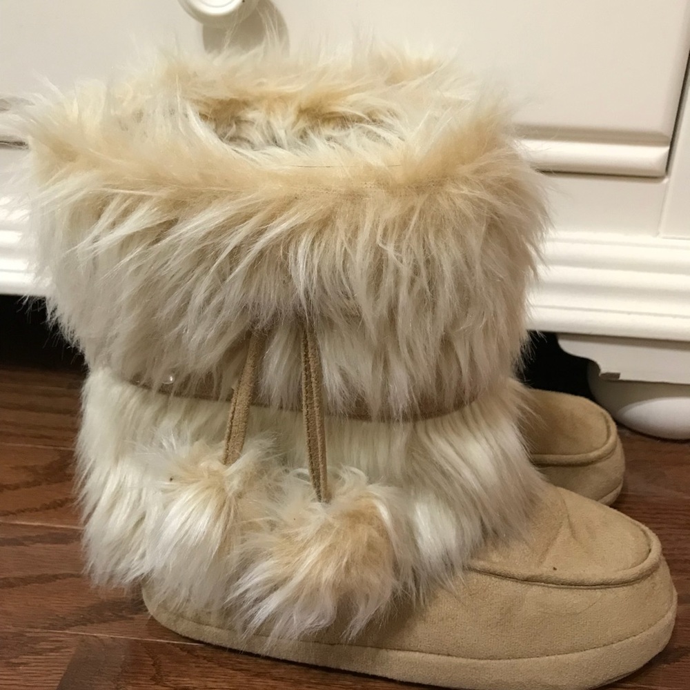Faux Wool Moccasins Boots